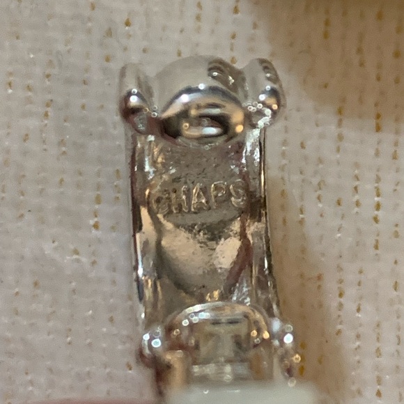 Vintage Chaps Silver Hoop Earrings - Picture 4 of 5